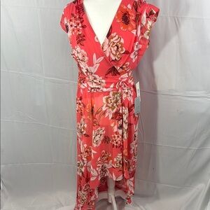 Eliza J Floral Asymmetrical Dress in Pink Size 6
